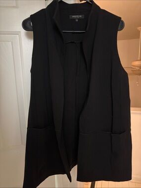 Lafayette 148 New York Black Open-Front Vest